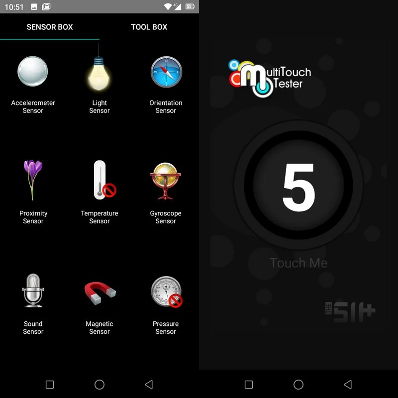 Sensorbox for Android & Multitouch Tester Oukitel WP5