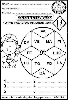 Atividades educativas para alfabetização,mosaico de palavras