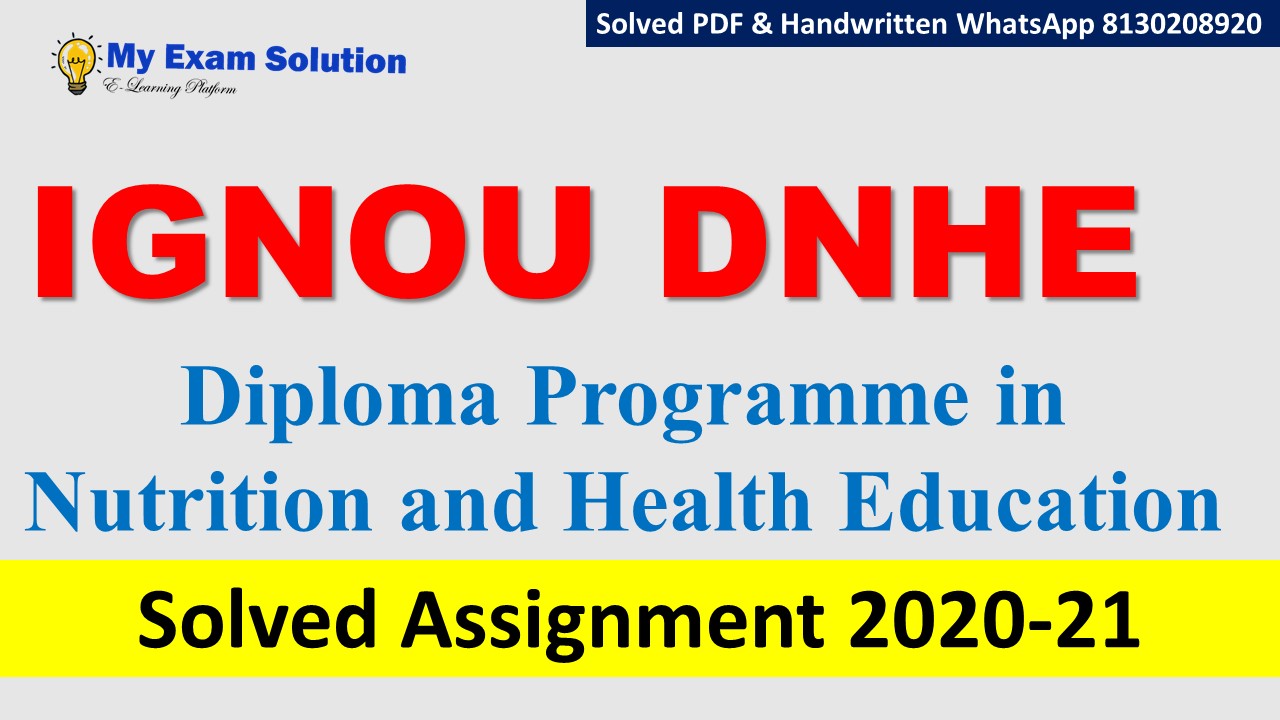 ignou dnhe assignment question