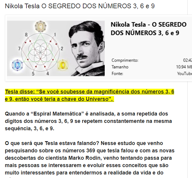 Oculto Curiosos Nikola Tesla O SEGREDO DOS NÚMEROS 3, 6 e 9 Oculto Curiosos Nikola Tesla O SEGREDO DOS NÚMEROS 3, 6 e 9