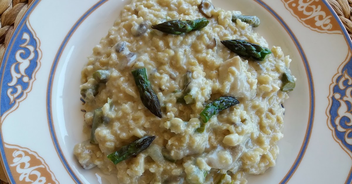 La alacena de las Miguelitas RISOTTO DE ESPÁRRAGOS Y SETAS VEGANO