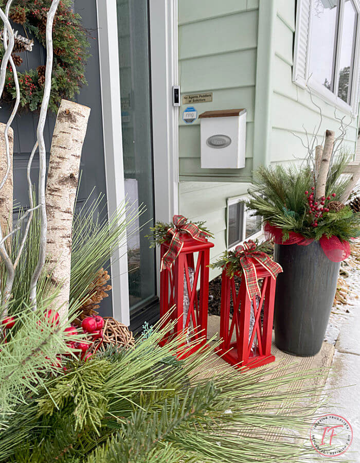 Large Festive Red Scrap Wood Lanterns - Interior Frugalista