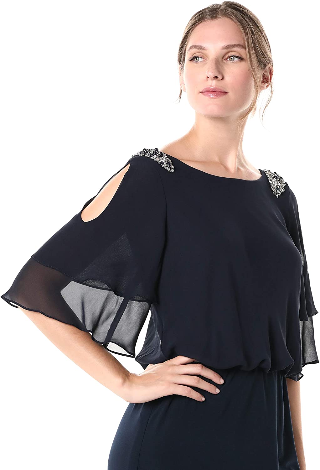 Alex Evenings Women's Cold Shoulder Popover Dress ~ Different Fashion ...