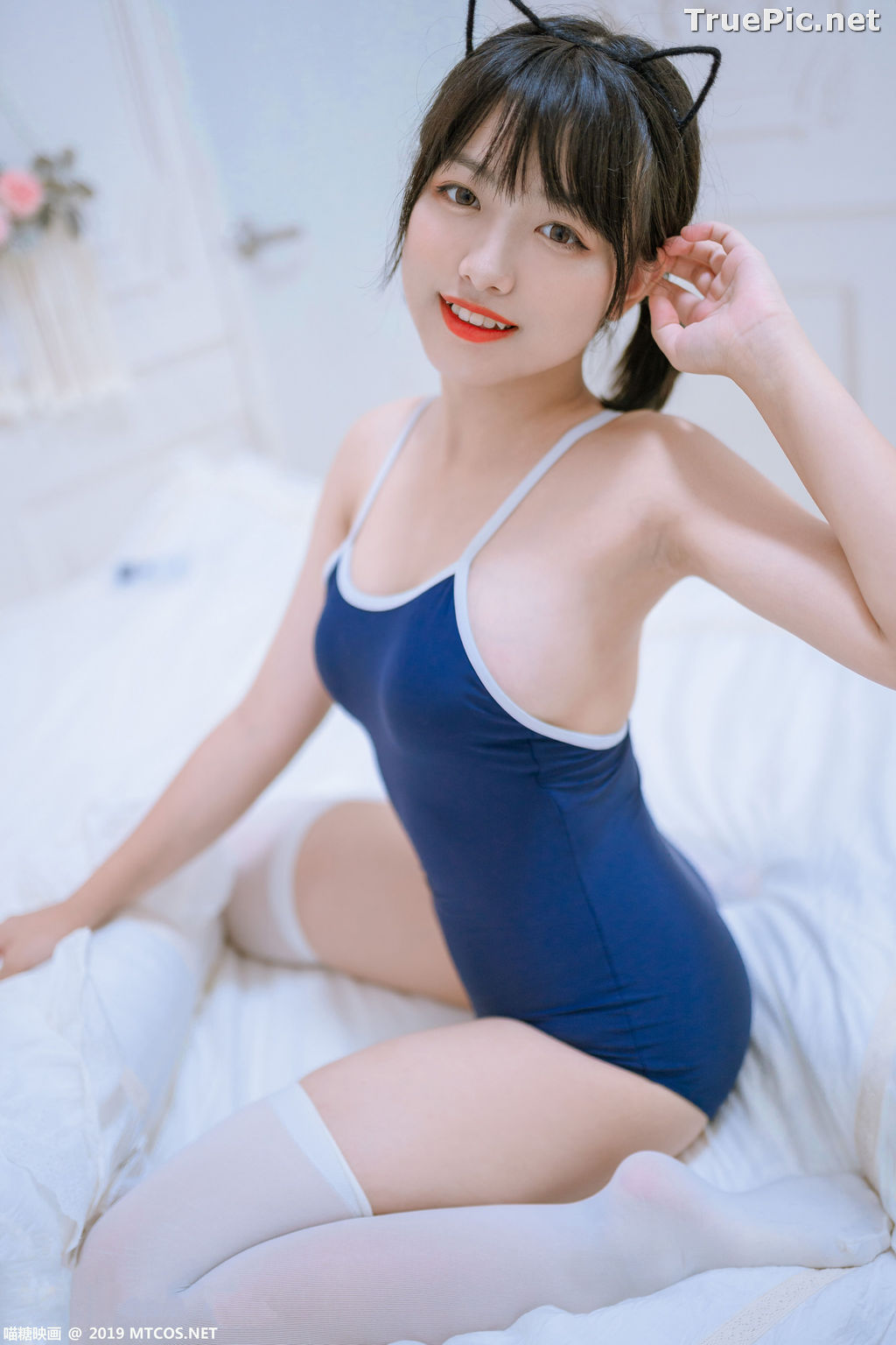 Image [MTCos] 喵糖映画 Vol.040 – Chinese Model 猫君君MaoJun – Navy Blue Monokini - TruePic.net - Picture-34