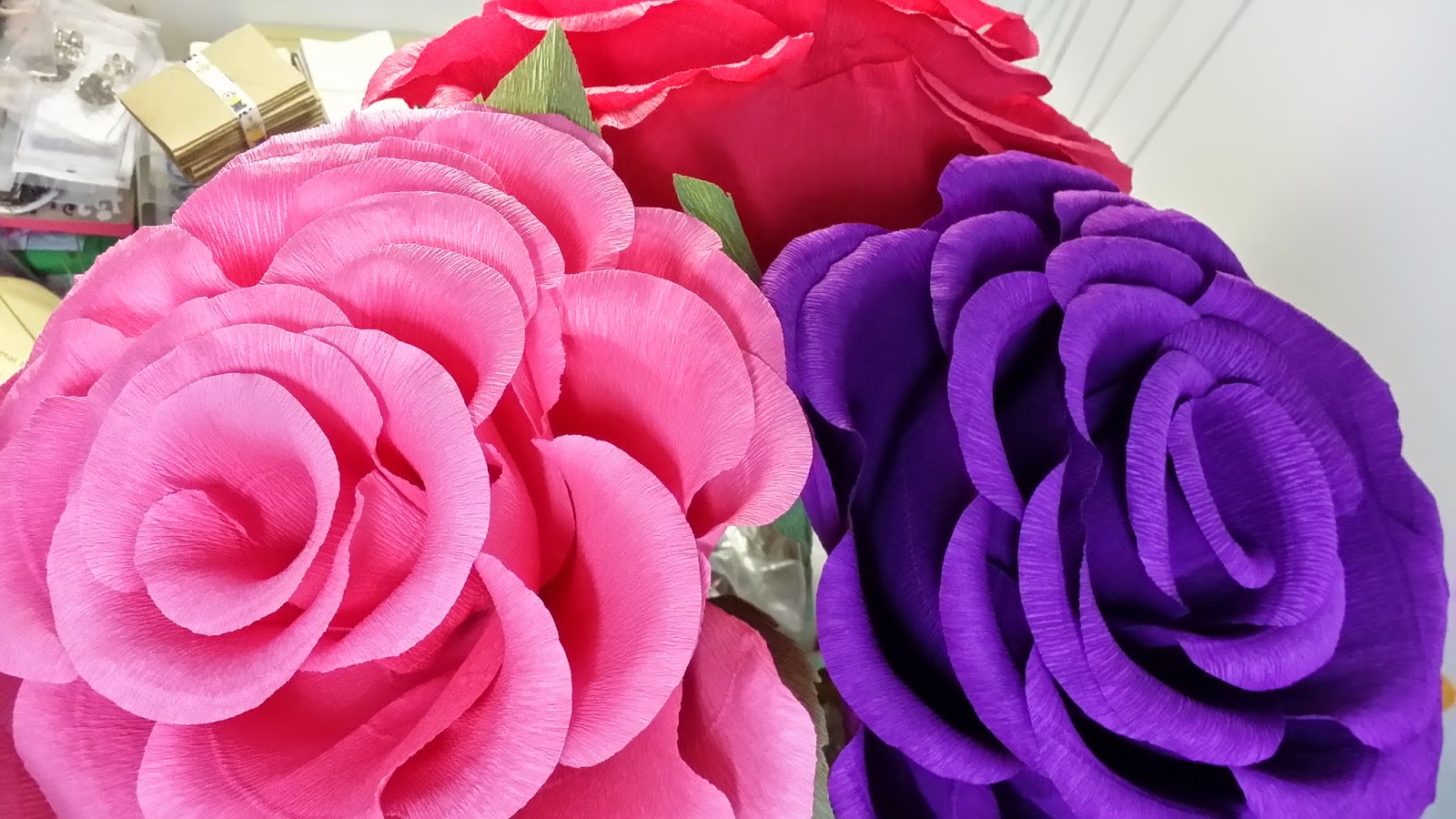 jus random... giant crepe paper roses...