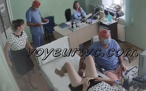 Girls at the doctor's appointment for ultrasound the  pelvis via the transvaginal approach (Vaginal Ultrasound SpyCam 26)