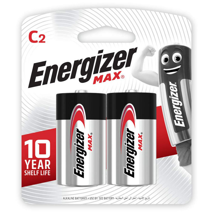 Energizer Max Alkaline Baterai Tipe C 2 pcs Battery Size C 2pcs