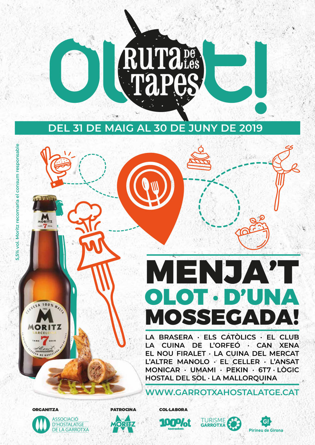Gastroculturaviajera IX Ruta de les Tapes d'Olot 2019 "Menja't Olot d'una Mossegada" (Girona