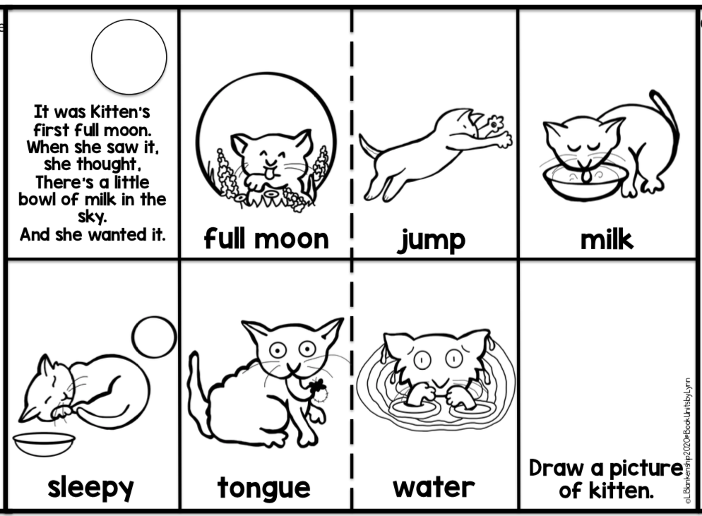 KITTEN'S FIRST FULL MOON BOOK CRAFT ~ Book Units by Lynn