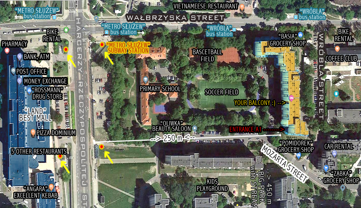 Quiet cozy apartment next to the subway Apartment long term rental Warsaw