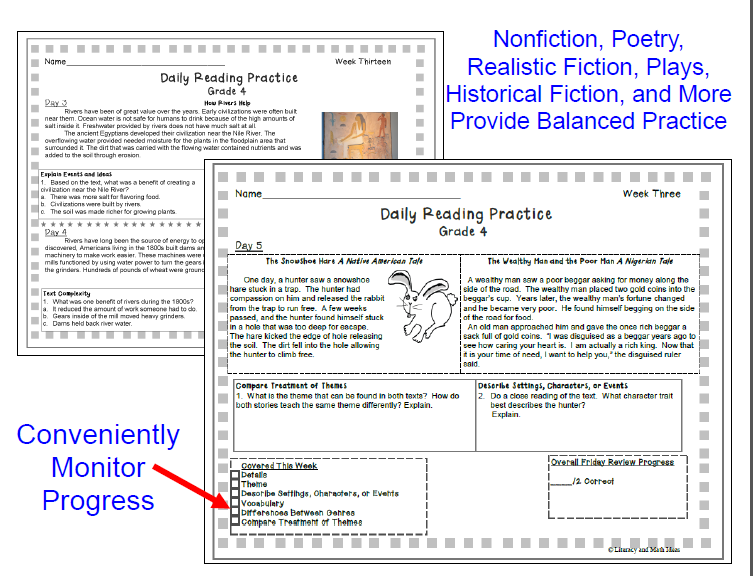 Week by week homework reading comprehension grade 5 answer key 07 picture