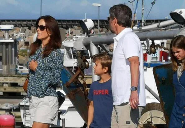 Crown Princess Mary wore Michael Kors floral print blouse bell cuffs and Chloe Marcie bag. Princess Isabella