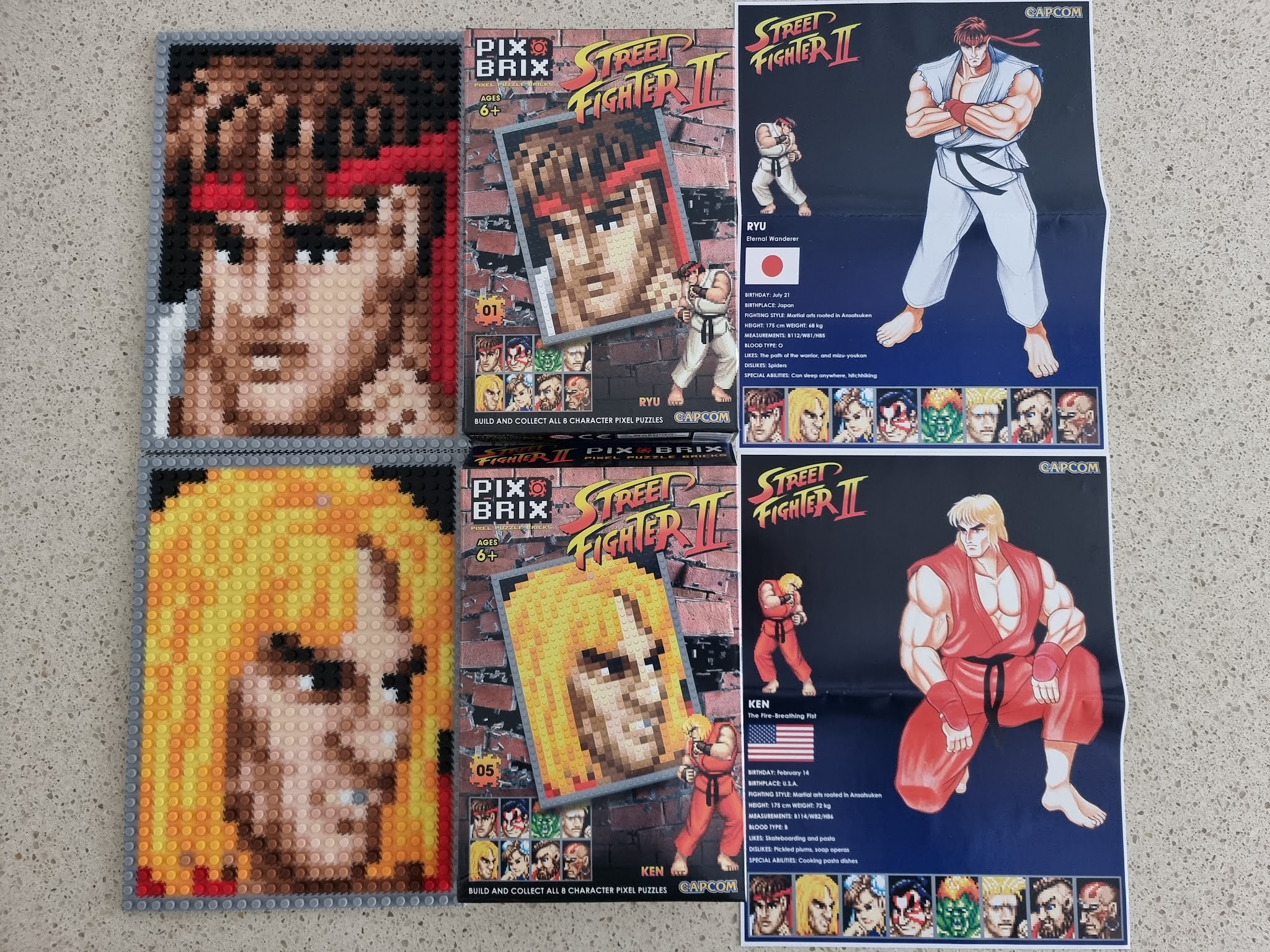  Pix Brix Street Fighter II Pixel Puzzle Bricks, Guile