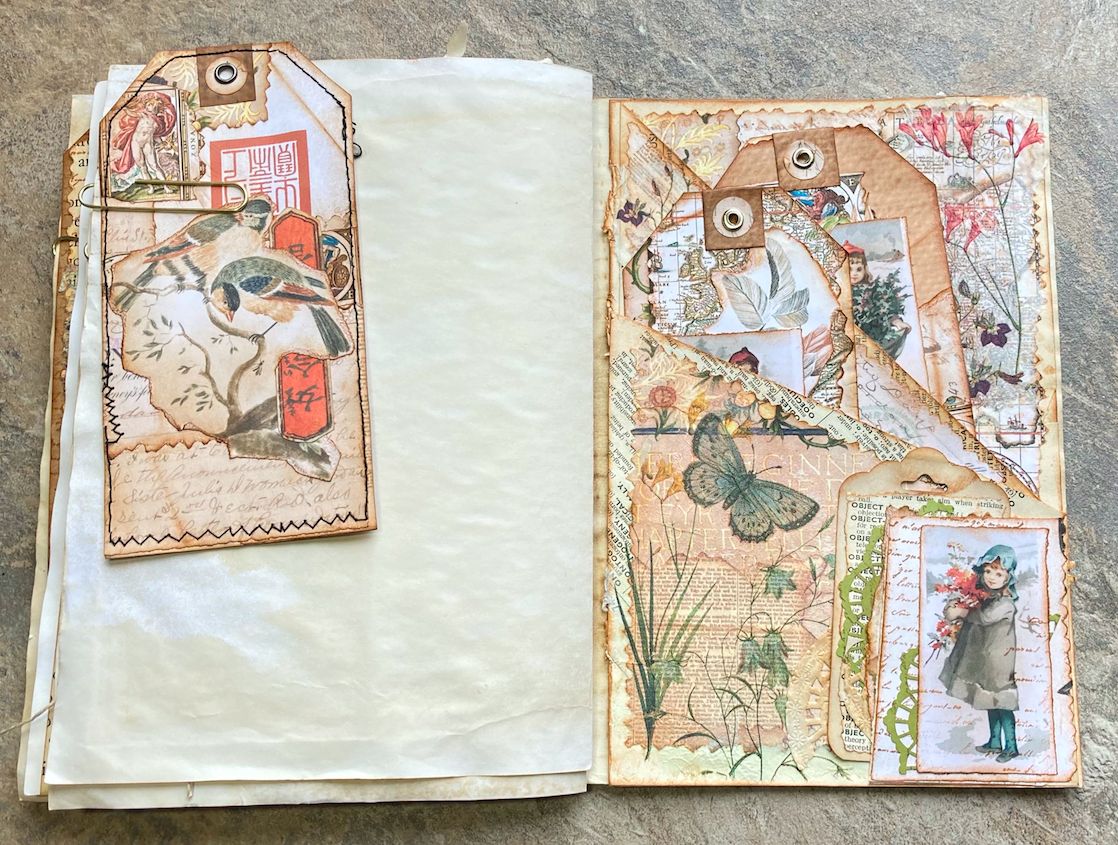 Nigezza Creates Junk Journal Using Master Board For Book Page Covered