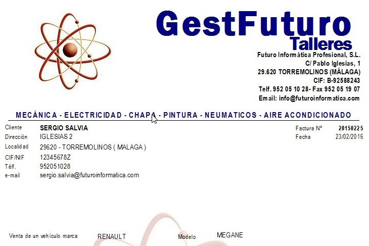 factura en un programa de facturación Imagen de una factura de GestFuturo software de gestión, hablando de los programas de facturacion
