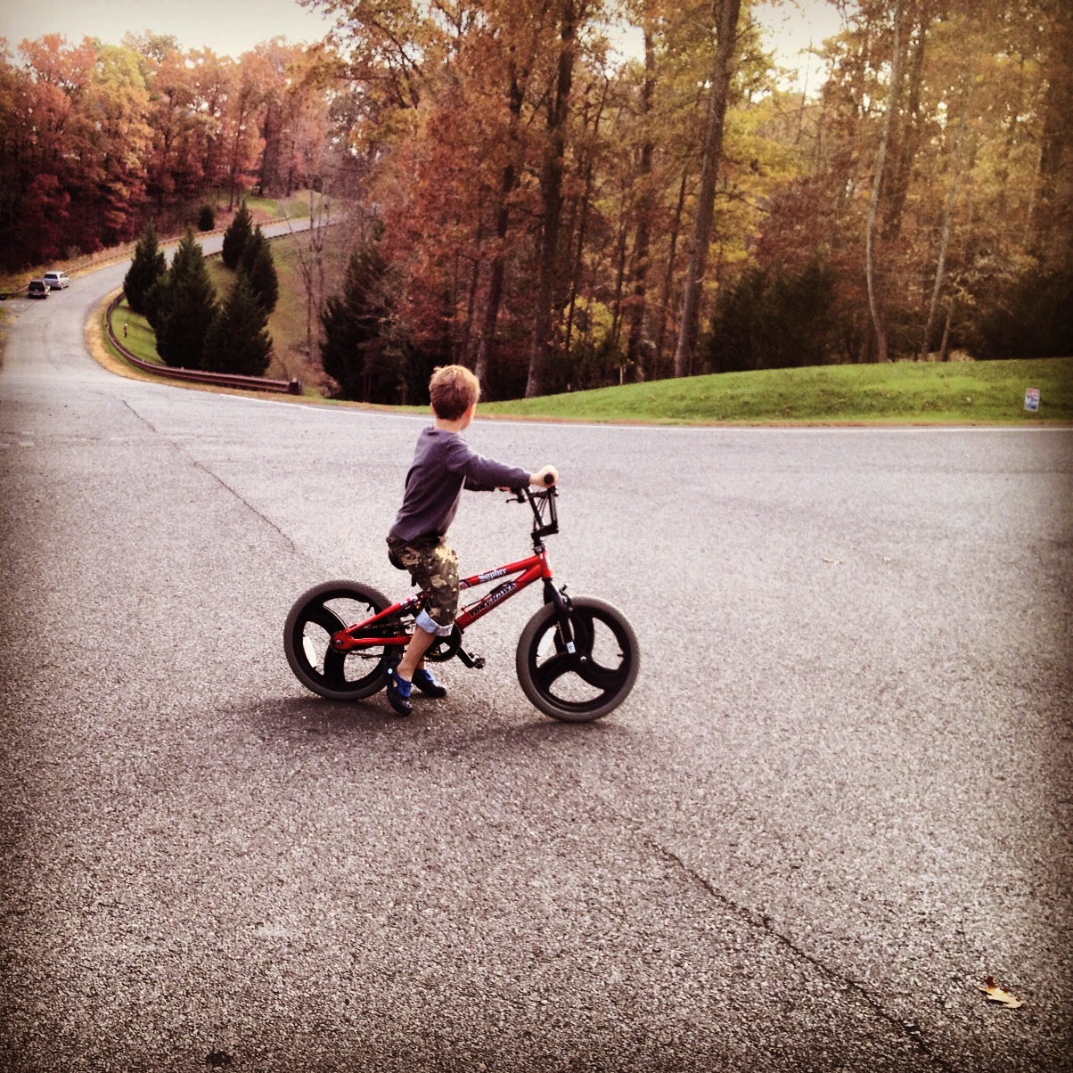 on a sunday riding my bike