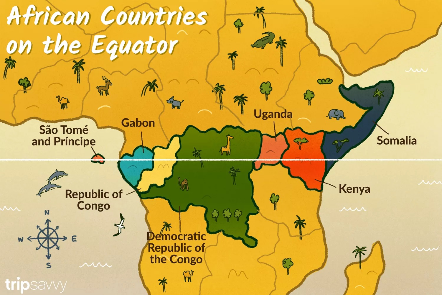 Map Of Africa With Equator Line Which African Countries Are Located On The Equator? - Best Of Where