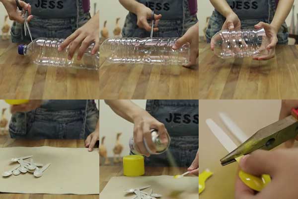 Cara Membuat  Lampu  Hias  Bentuk Nanas  Dari  Botol Plastik  Bekas