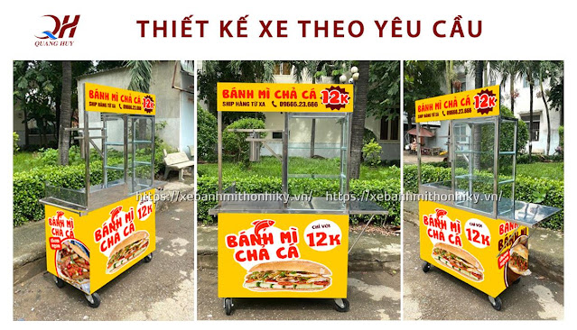 Quang Huy nhận đặt làm xe bánh mì chả cá theo yêu cầu