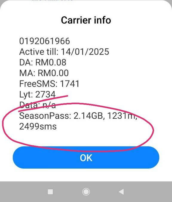 paparan baki data dan kredit onexox prepaid