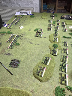 The initial set up for a game of Blücher in 6mm