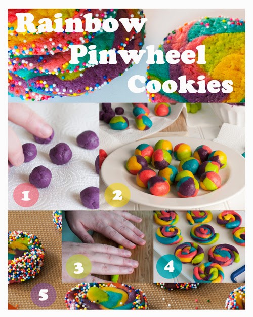 Rainbow pinwheel cookies
