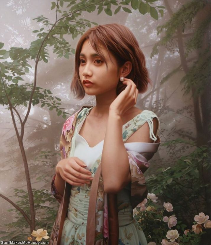 Realistic Portraits of Beautiful Girls by Yasutomo Oki