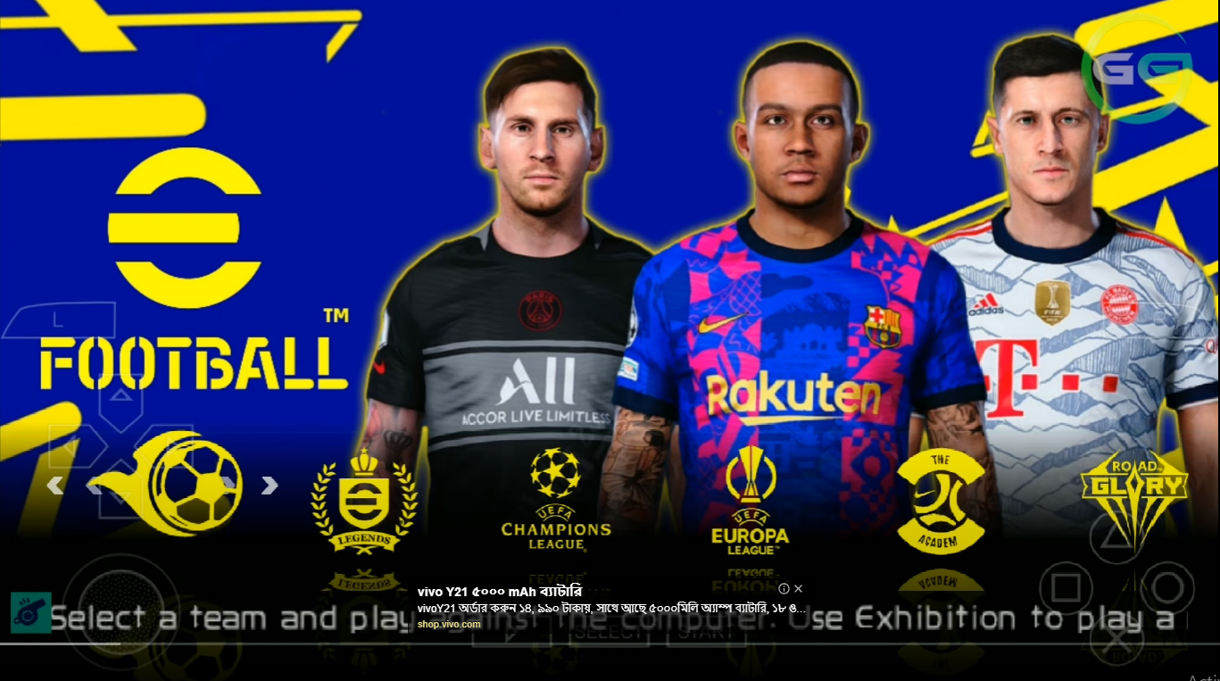 Efootball PES 2023 PPSSPP PS5 Graphic Camera Download