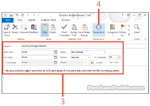 Cara Membuat Tugas Berulang Recurring Task Di Outlook 2013