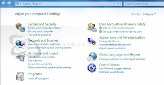 Control panel pada windows 7