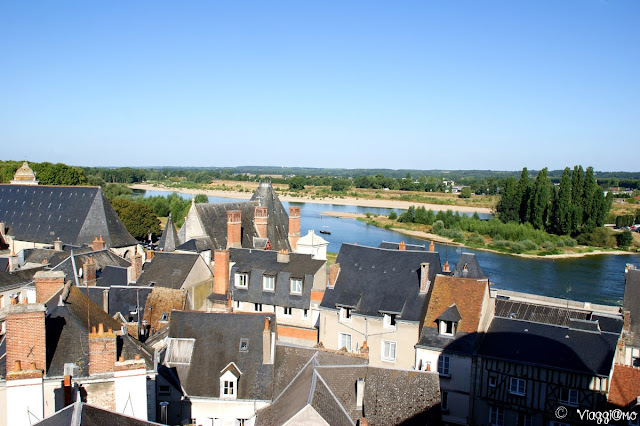 La bella vista dal Castello Reale sulla cittadina di Amboise