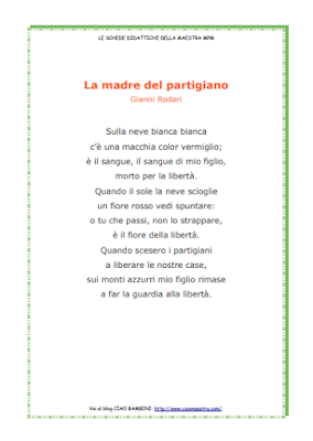Poesie Di Natale Scuola Media.Ciao Bambini Ciao Maestra 25 Aprile Poesie E Info Sulla Festa Della Liberazione