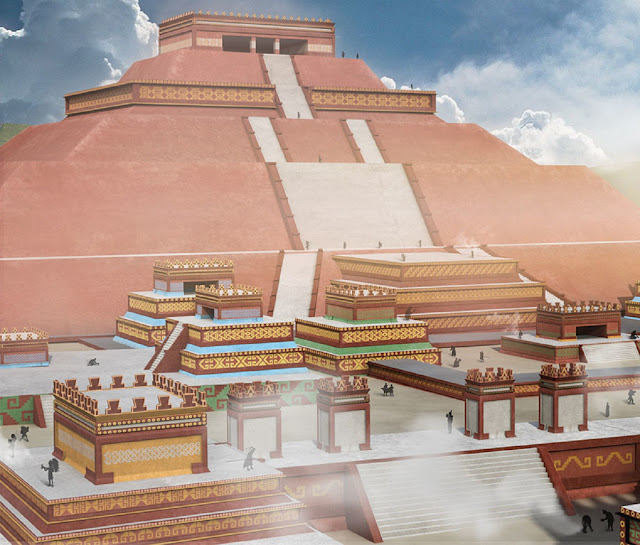 Реконструкция гигантской пирамиды бога Солнца в Теотиуакане. uncoveredhistory.com