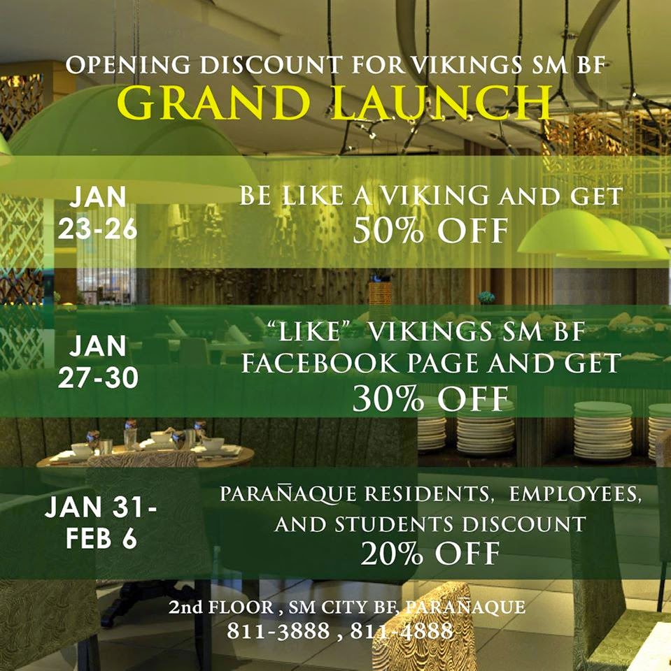 Manila Shopper Vikings SMBF Opening Promo Jan 23Feb 6 2015