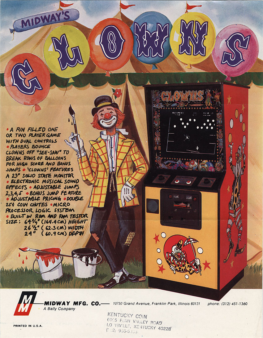 Gameroom Arcade Games of the 70's Clowns