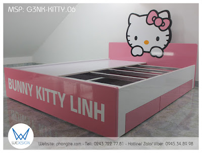 Giường 3 ngăn kéo Hello Kitty G3NK-KITTY.06
