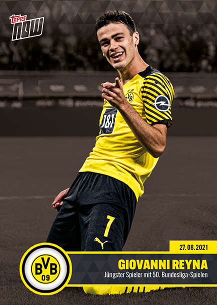 Giovanni Reyna Bundesliga 2021/22 TOPPS NOW BVB ® Card #1