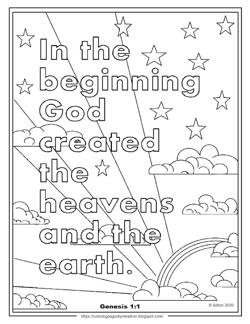 Coloring Pages for Kids by Mr. Adron: Free Genesis 1:1 Print and Color ...