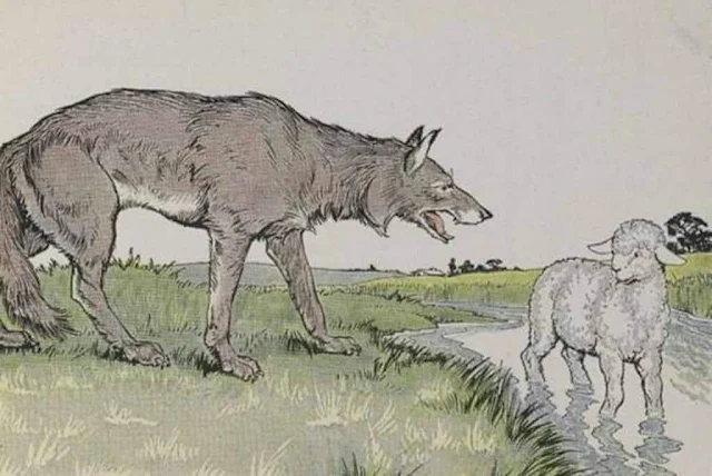 Der Wolf und das Lamm - Der Vorwand - Fabel Aesop - Absicht Der Wolf und das Lamm - Der Vorwand - Fabel Aesop - Absicht