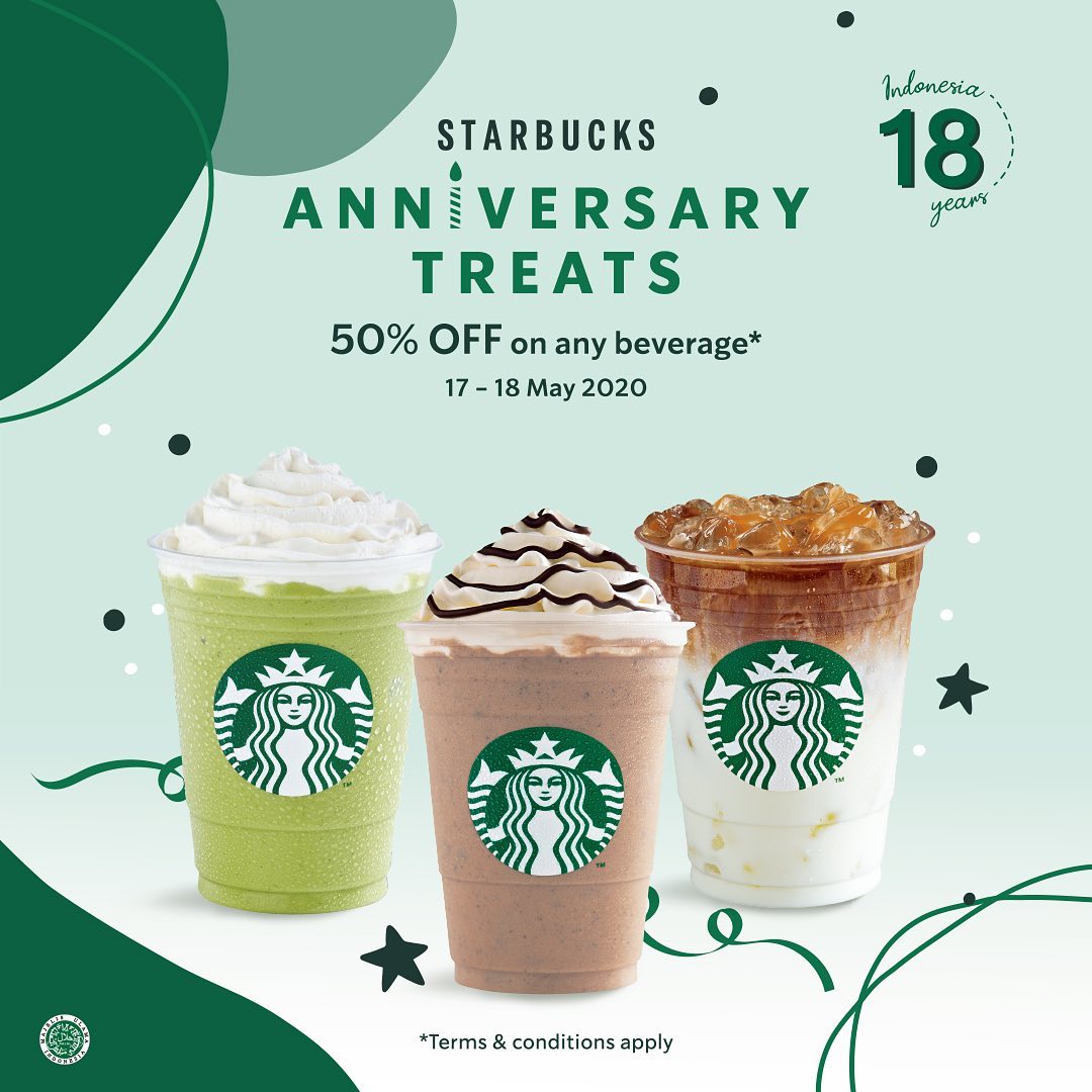 Promo Starbuks Anniversary Treat Diskon 50 Semua Minuman Berlaku 17