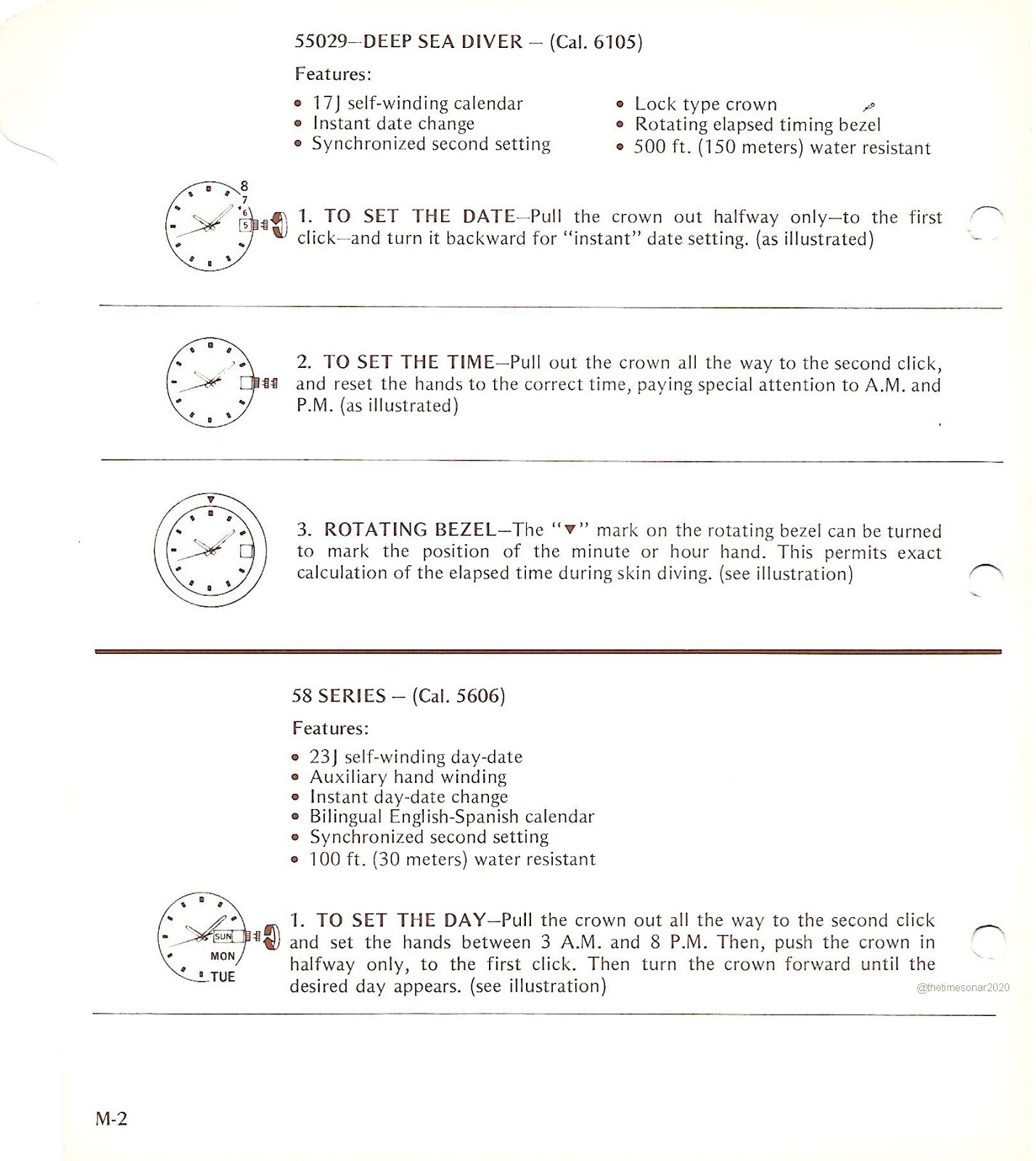 the Time Sonar: SEIKO USER/INSTRUCTION MANUAL, Part 3 - Mechanical