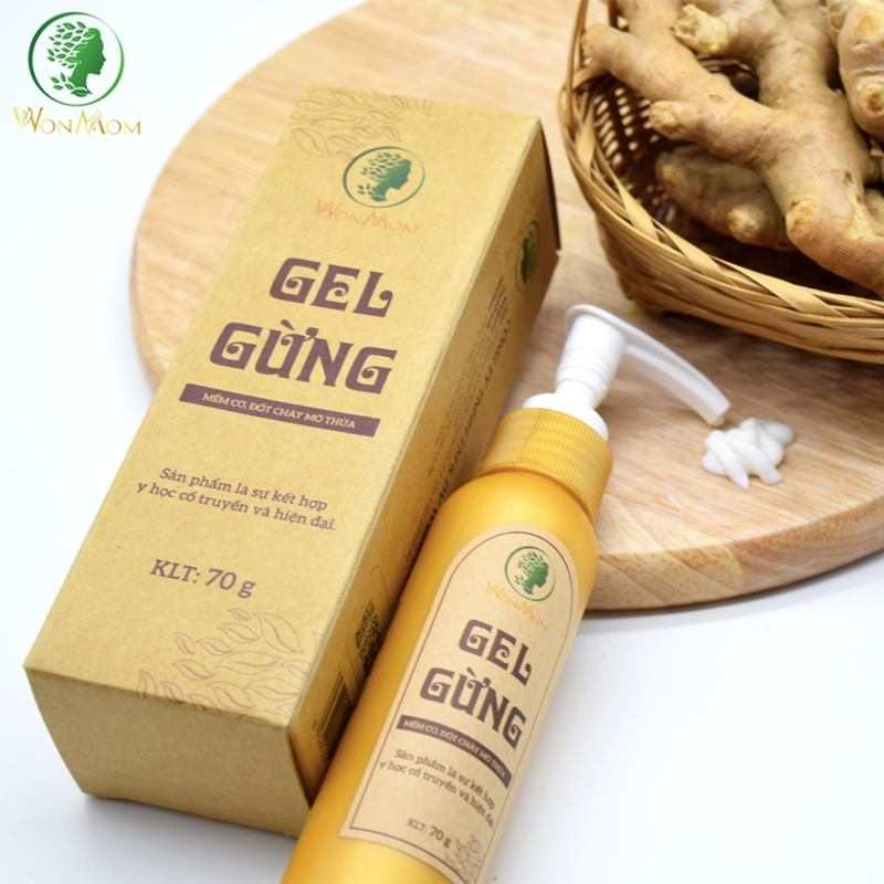 Wonmom Gel gừng giảm eo, đánh tan mỡ bụng lâu năm 70g.