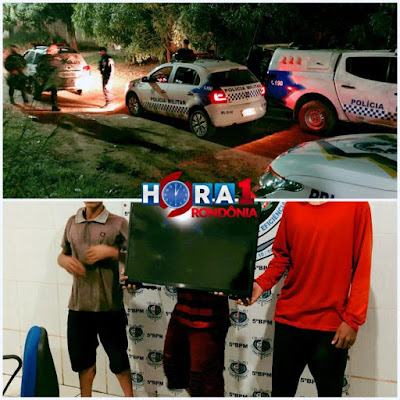 Policia recebe denúncia e prende três suspeitos durante roubo em andamento em residência