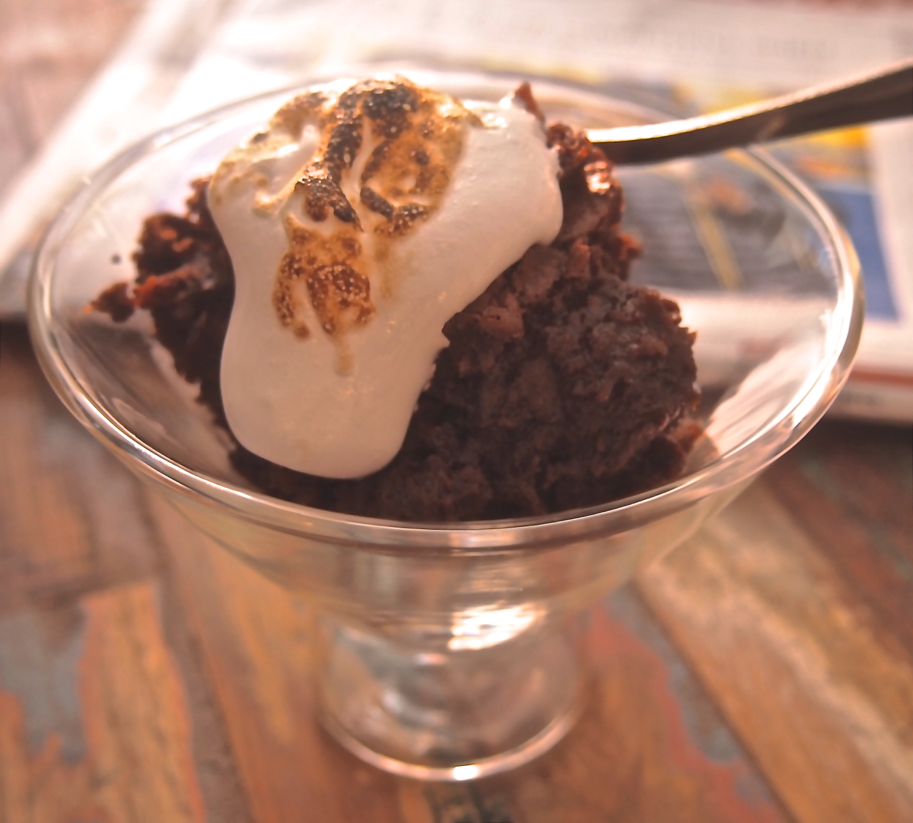 EpiCurious Generations Deep Rich Dark Chocolate Bread Pudding Soufflé