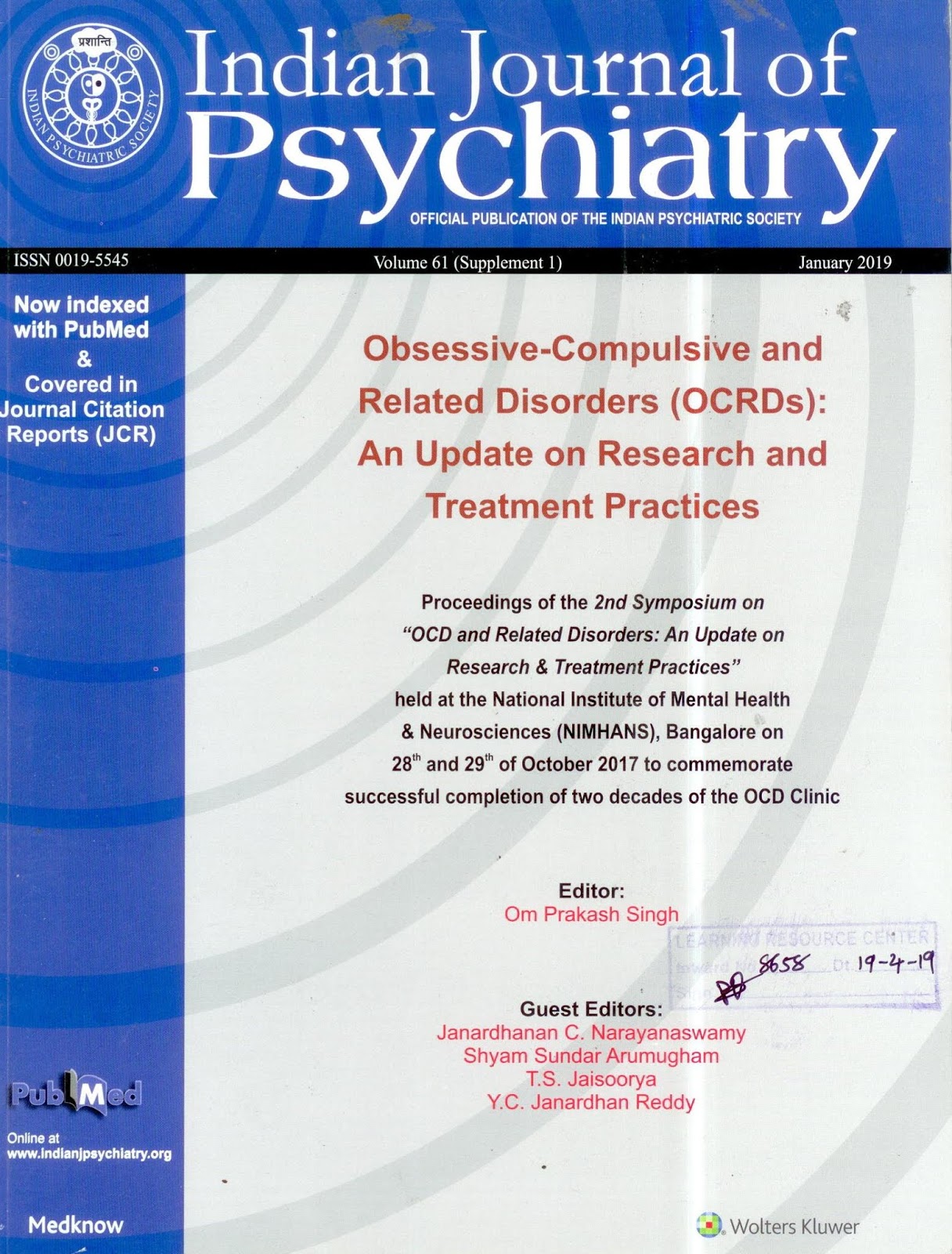 http://www.indianjpsychiatry.org/showBackIssue.asp?issn=0019-5545;year=2019;volume=61;issue=7;month=January;supp=Y