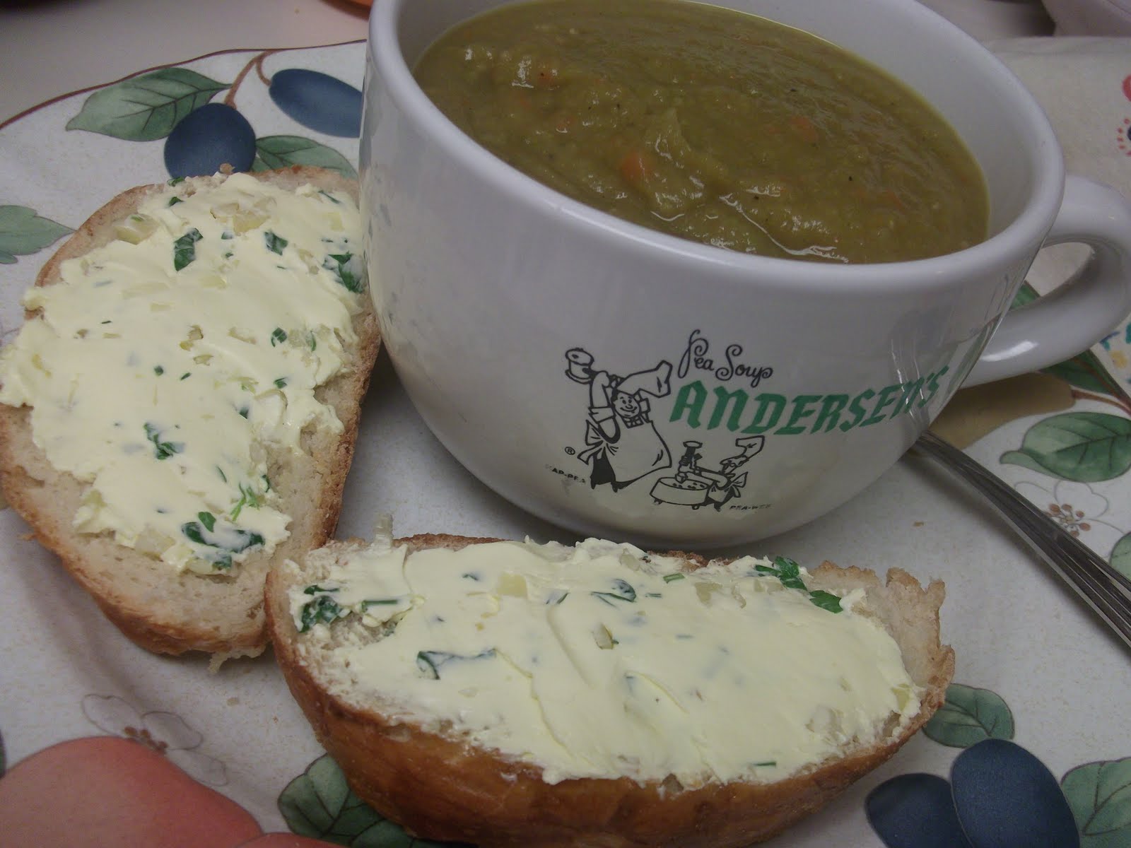 Kitchen Away From Kitchen Andersen’s split peas soup w/garlic bread