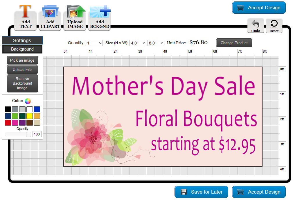 Mother's Day Banner Template in the Online Designer | Banners.com