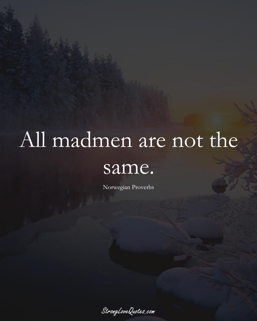 All madmen are not the same. (Norwegian Sayings);  #EuropeanSayings