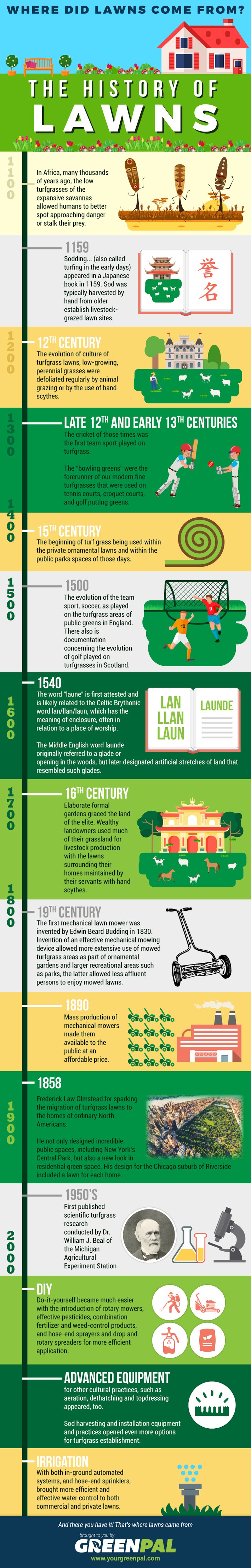 The History of Lawns #infographic#Lawns care The History of Lawns #infographic