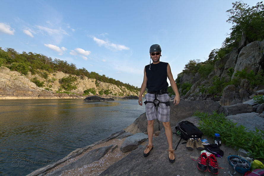 Around the World and Still Going! Scott Climbing Some Great Falls Rocks
